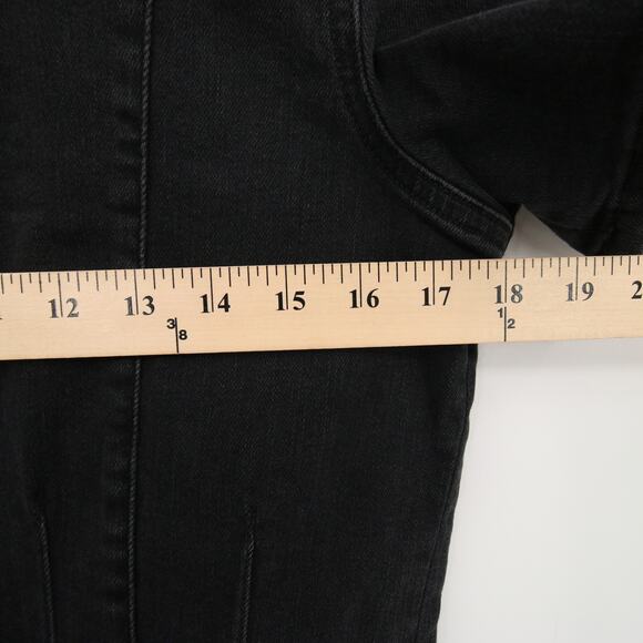 Free People We The Free Jayde Flare Jumpsuit Black Mamba NWT Denim Size L - Picture 7 of 12